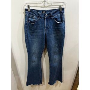 Simple Society Jeans Women's Size 5/27 Blue Mid Rise Flared Frayed Bell
